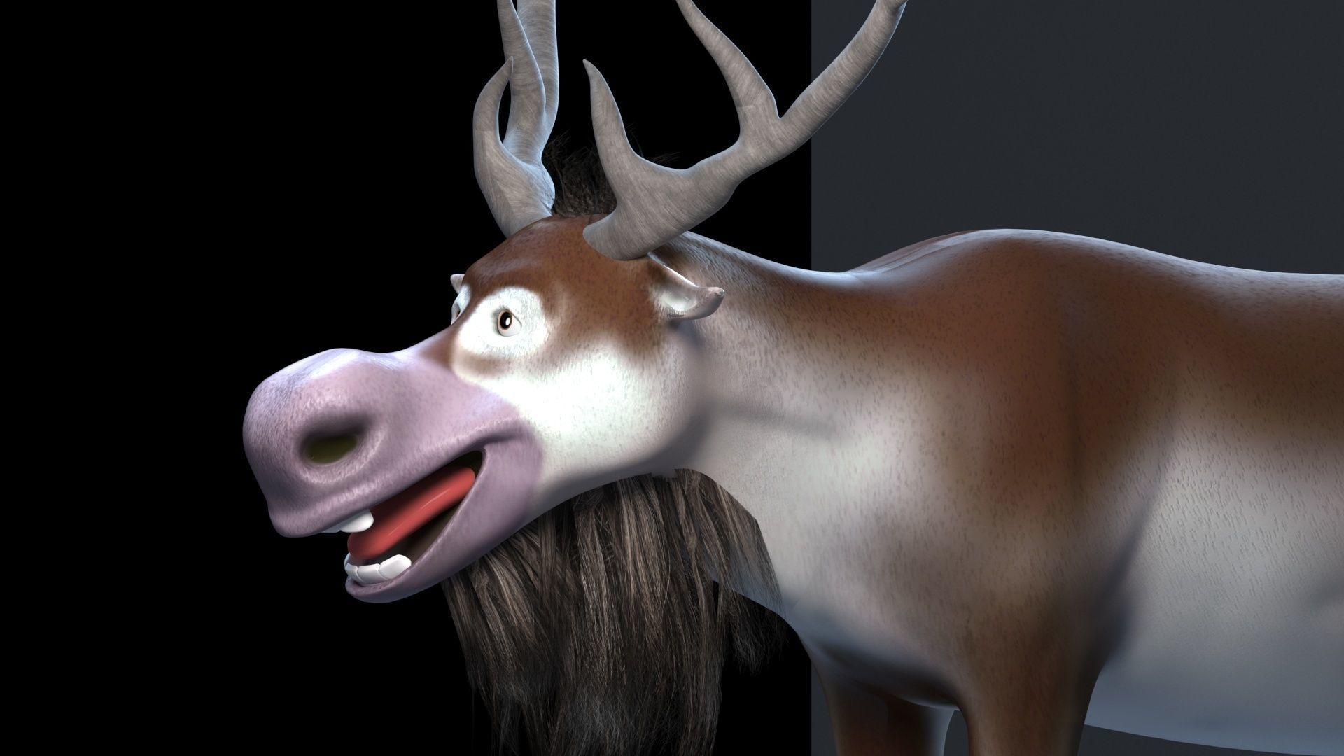 cartoon snow deer Low-poly 3D model rigged Low-poly 3D model_18