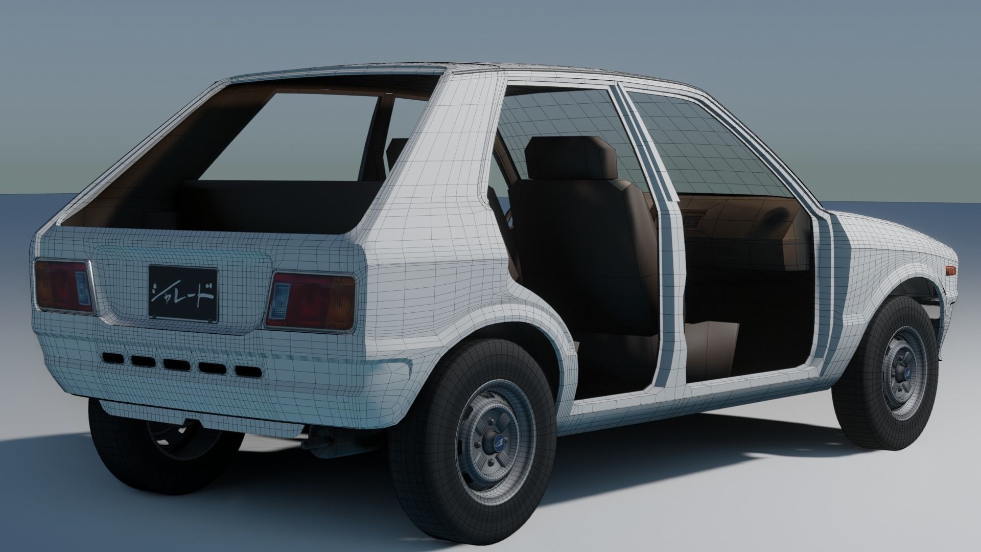 1977 Daihatsu Charade Low-poly 3D model_5