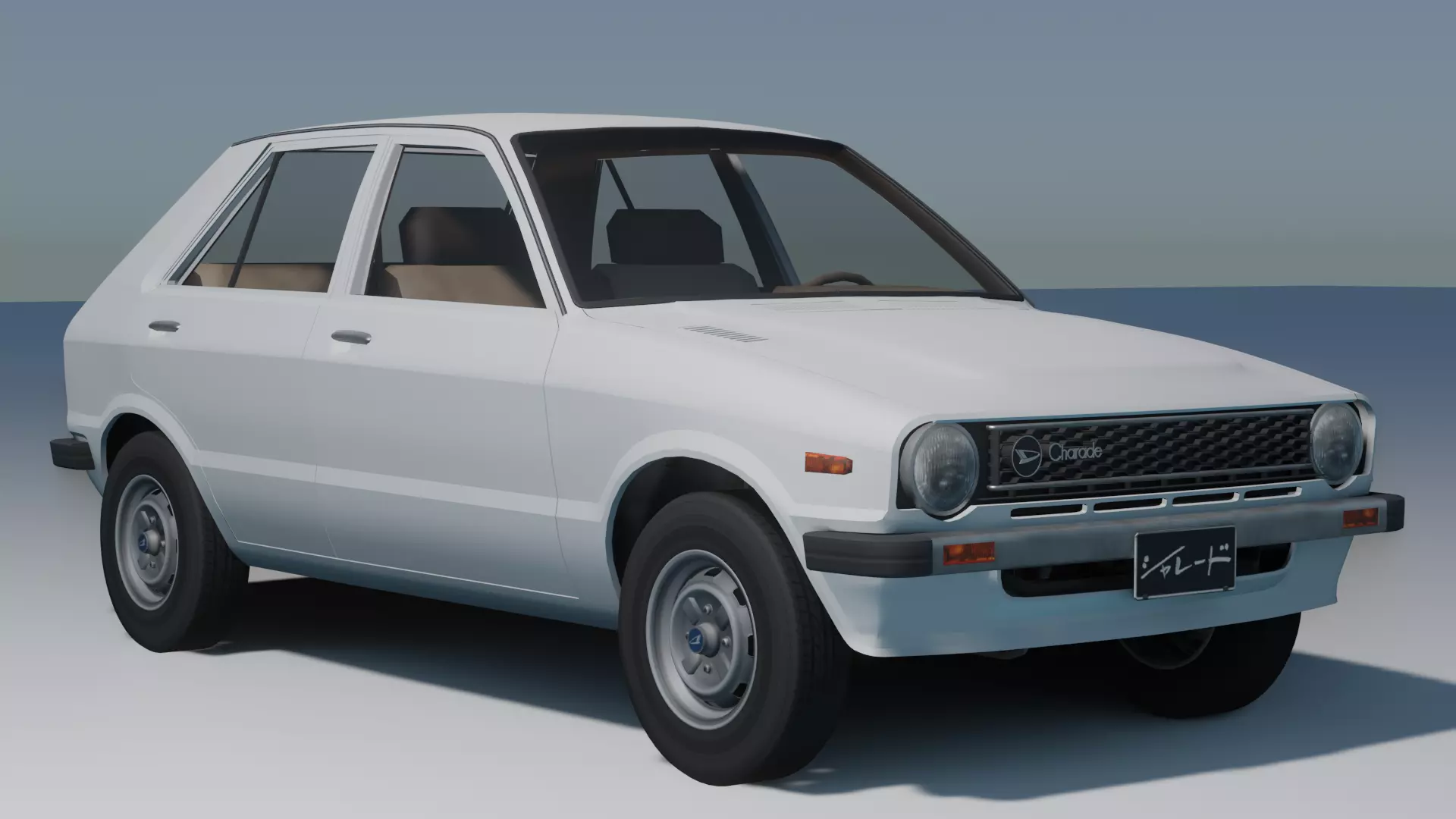 1977 Daihatsu Charade Low-poly 3D model_0