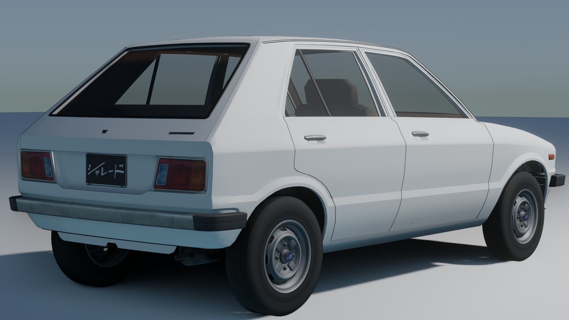 1977 Daihatsu Charade Low-poly 3D model_3