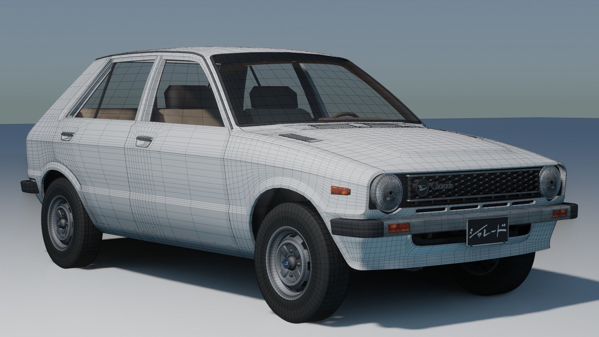 1977 Daihatsu Charade Low-poly 3D model_1