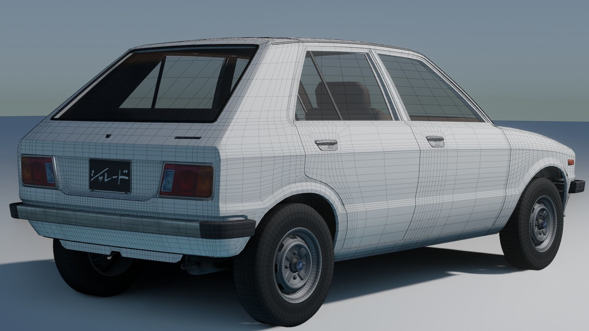 1977 Daihatsu Charade Low-poly 3D model_4