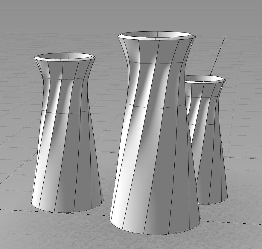Beautiful elegant white vase with simple line treatment 3D print model_4