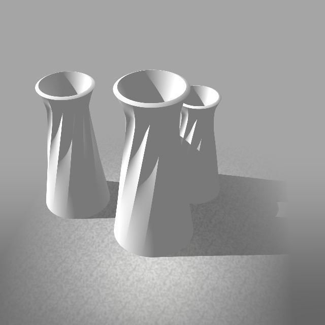 Beautiful elegant white vase with simple line treatment 3D print model_3