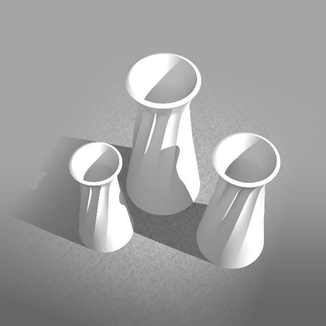 Beautiful elegant white vase with simple line treatment 3D print model_9