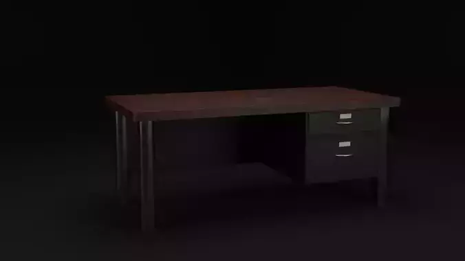 Low-Poly Desk with drawers