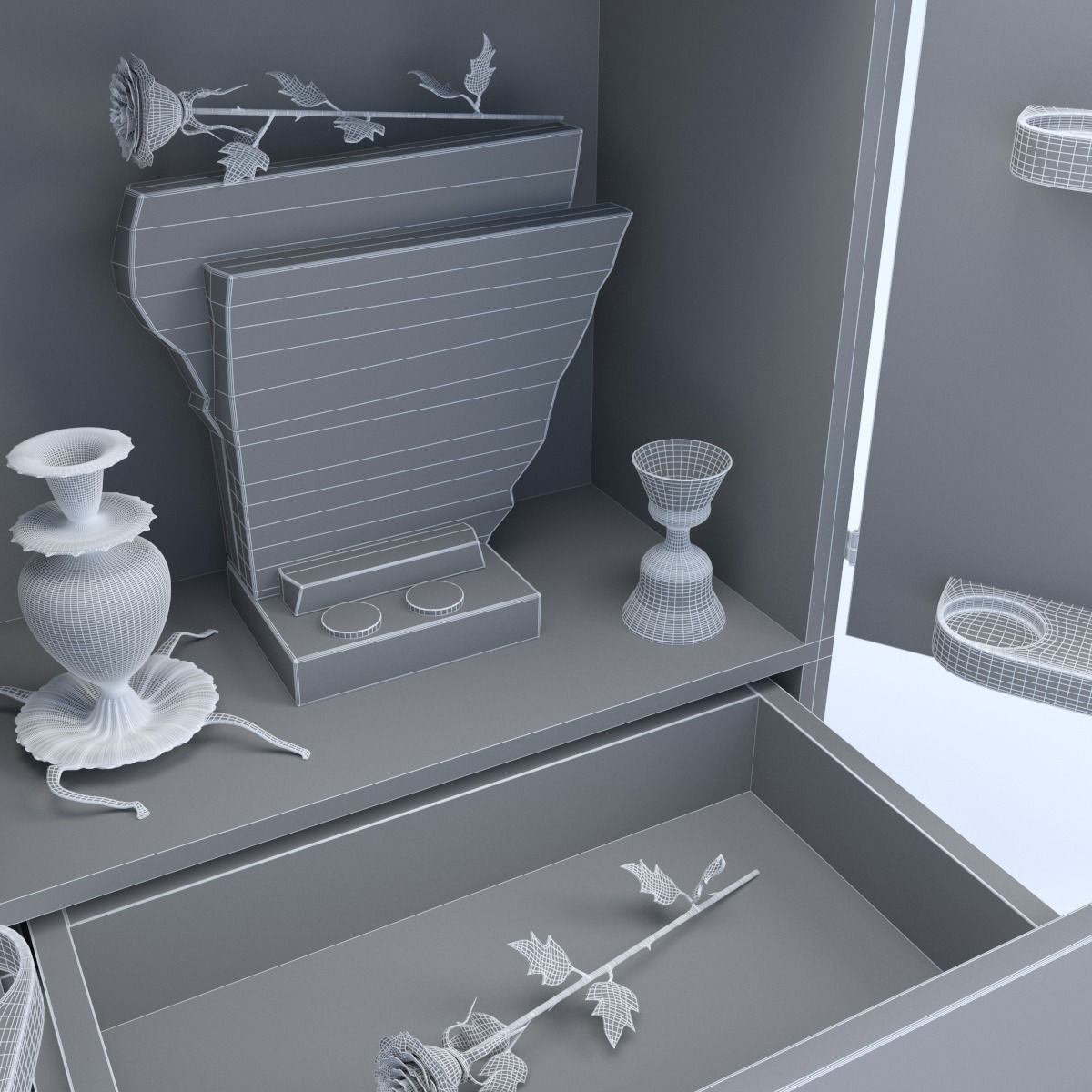 Dybbuk box cupboard for whiskey 3D model_12