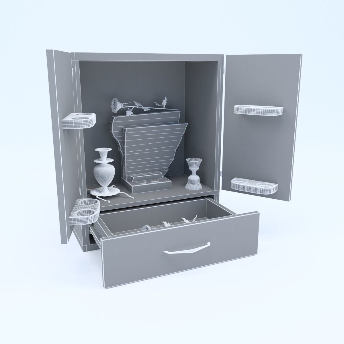 Dybbuk box cupboard for whiskey 3D model_11