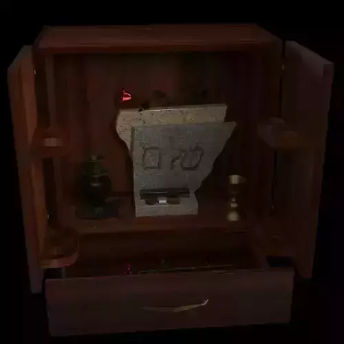 Dybbuk box cupboard for whiskey