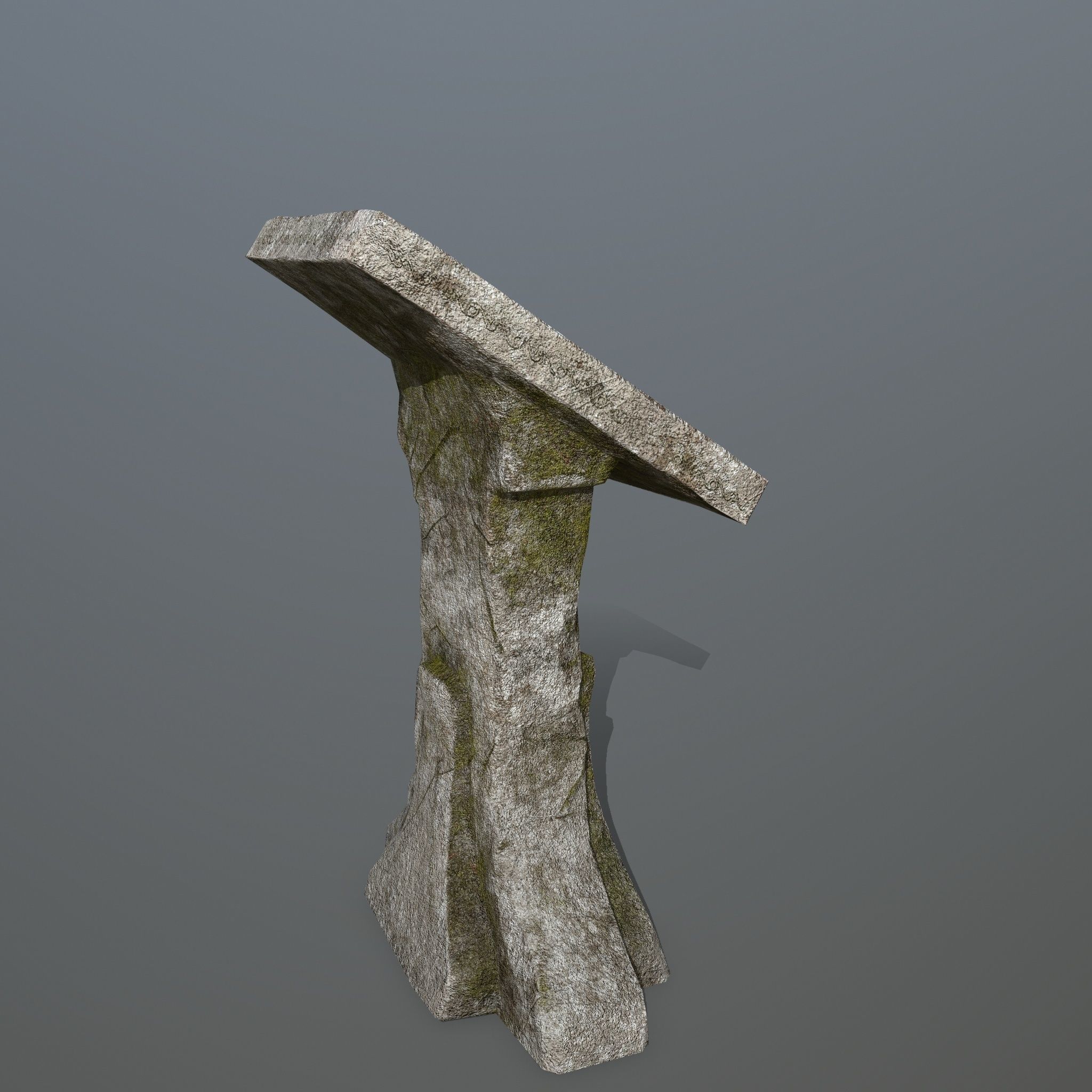 lectern stone bench Low-poly 3D model_2