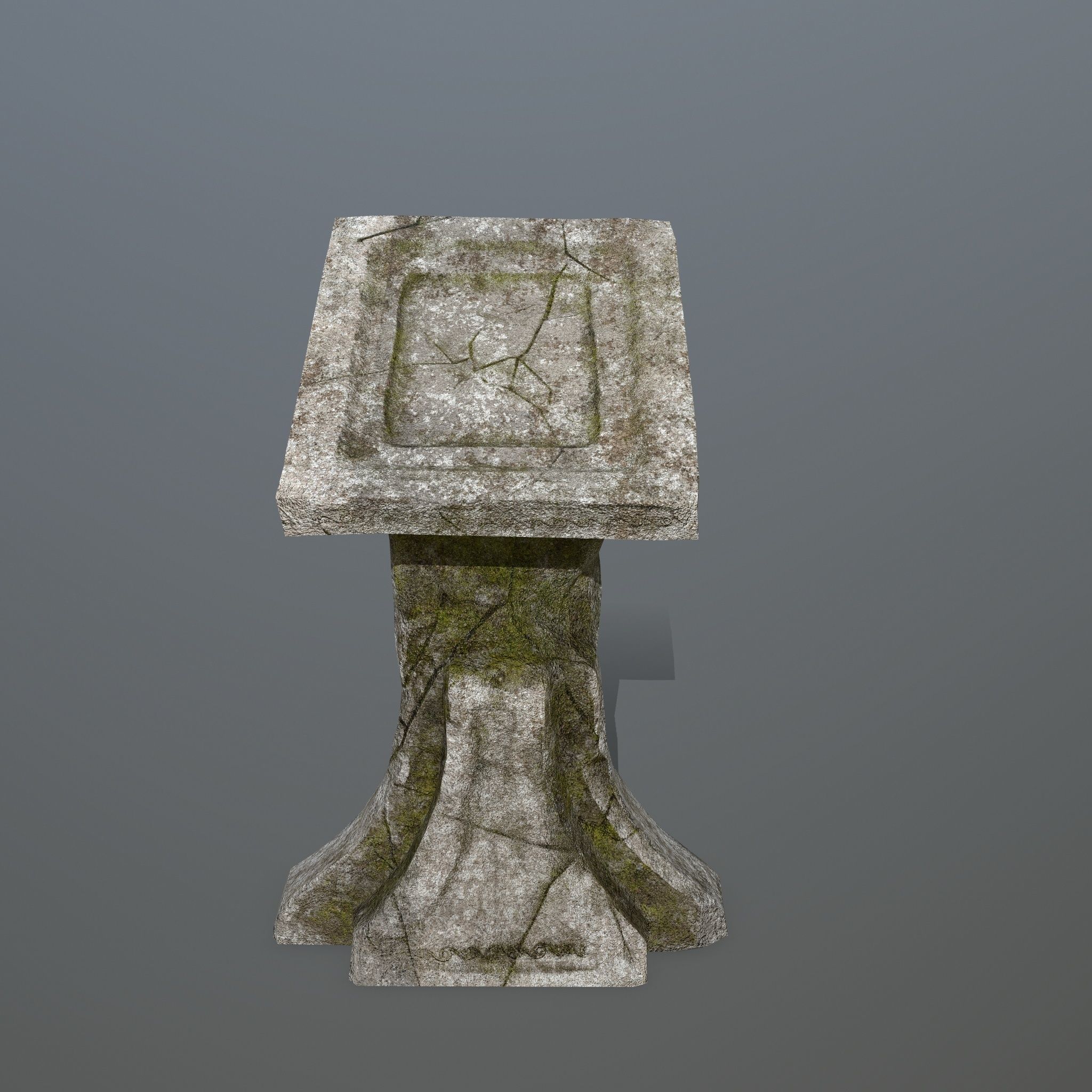 lectern stone bench Low-poly 3D model_7