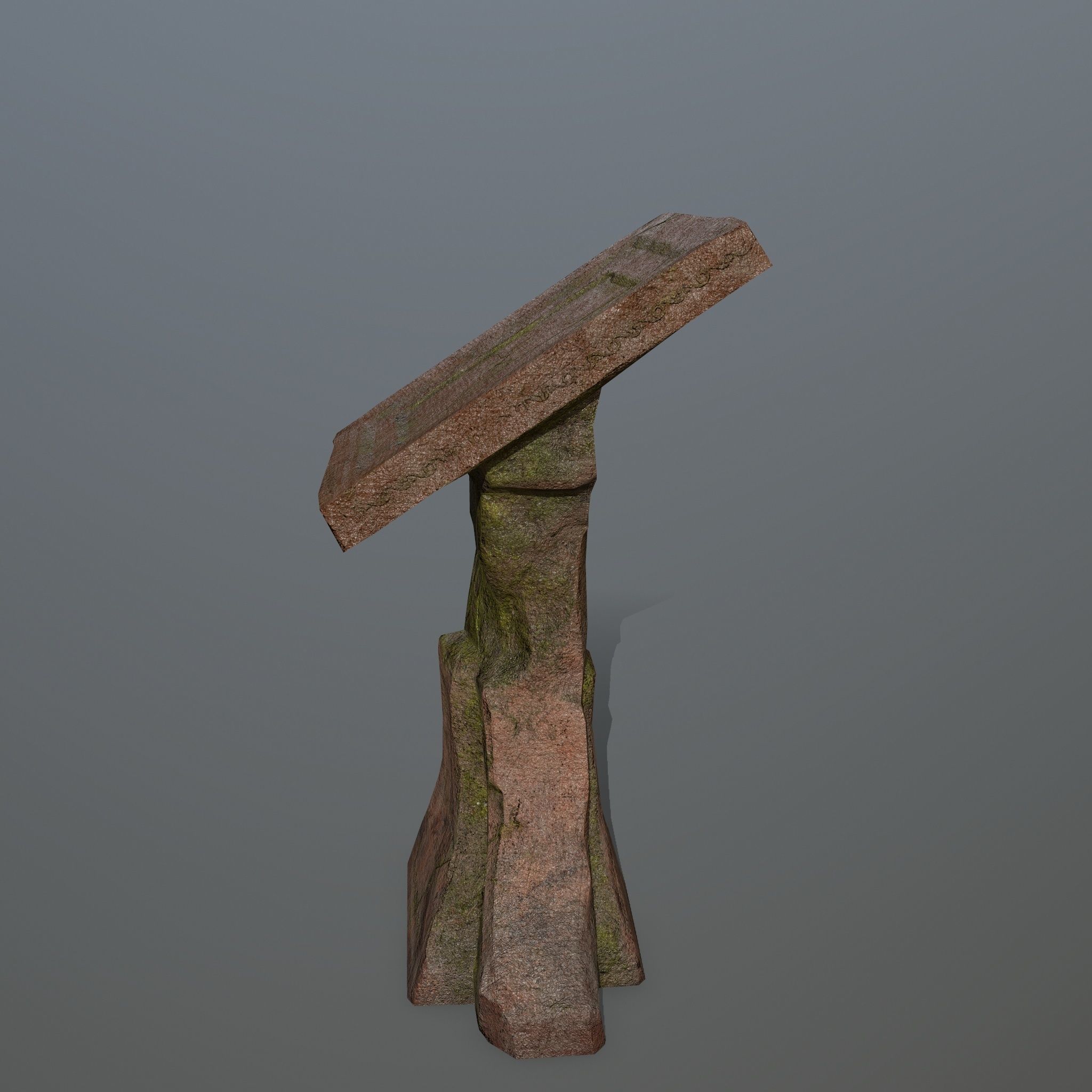 lectern wooden bench Low-poly 3D model_6