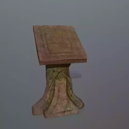 lectern wooden bench Low-poly 3D model