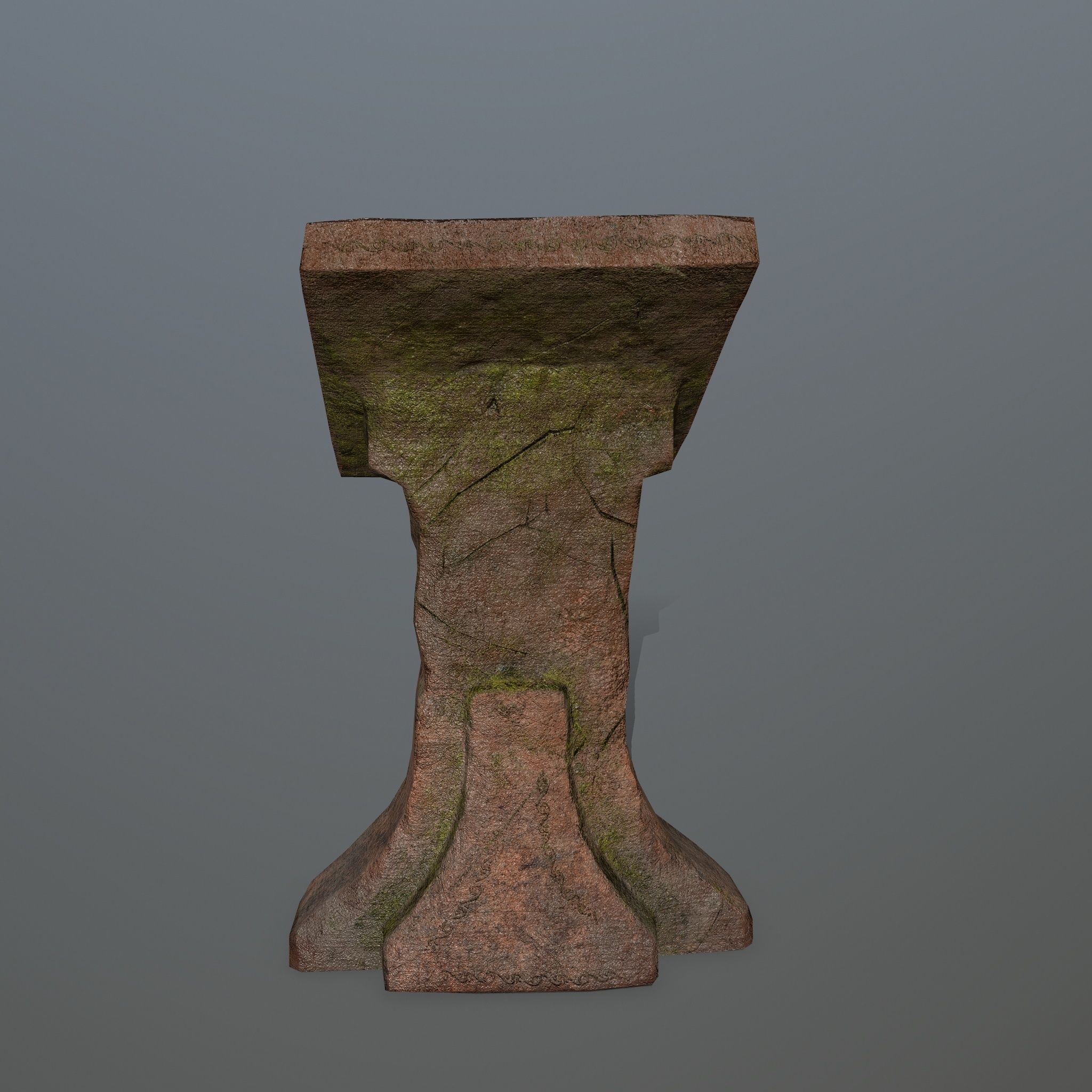 lectern wooden bench Low-poly 3D model_4
