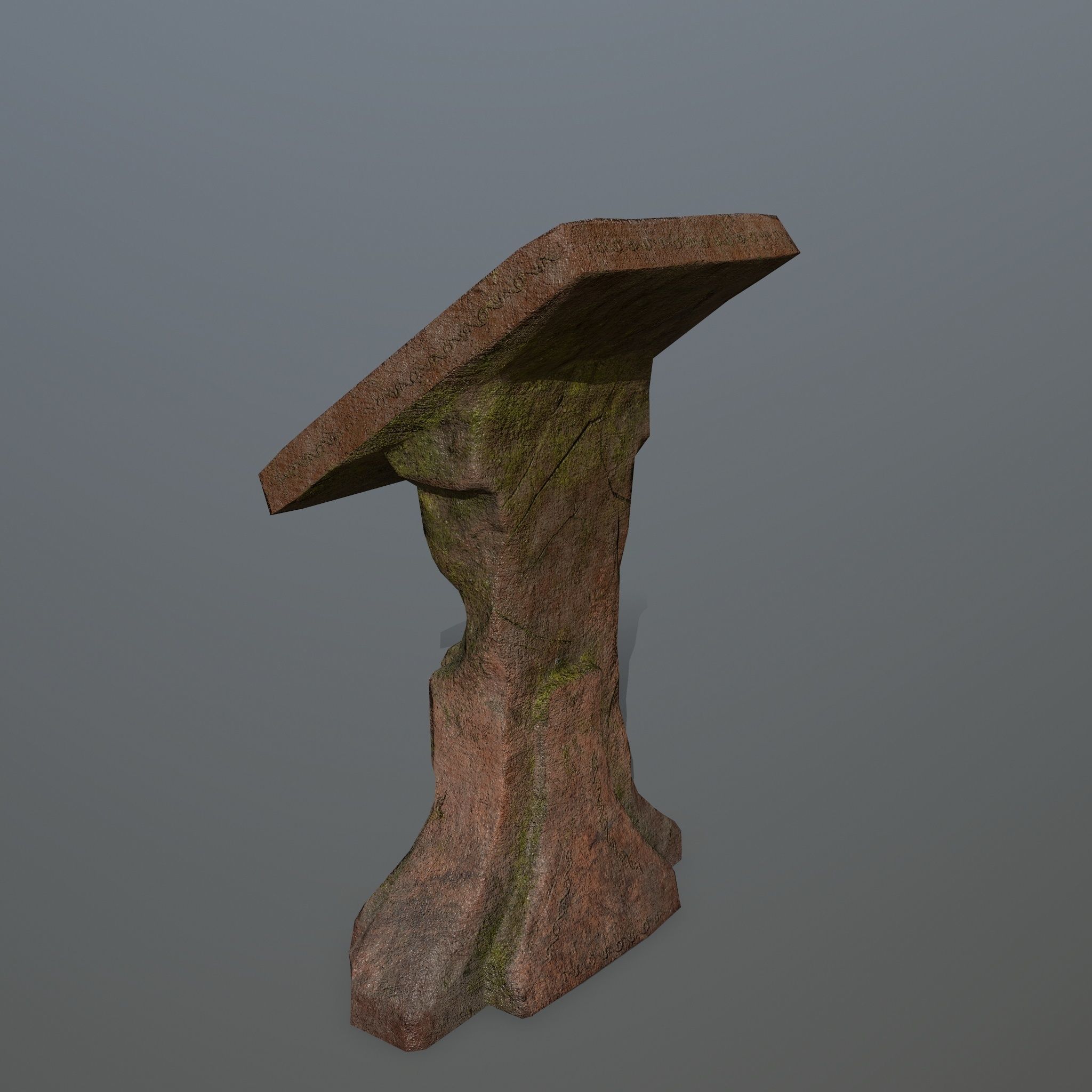 lectern wooden bench Low-poly 3D model_5