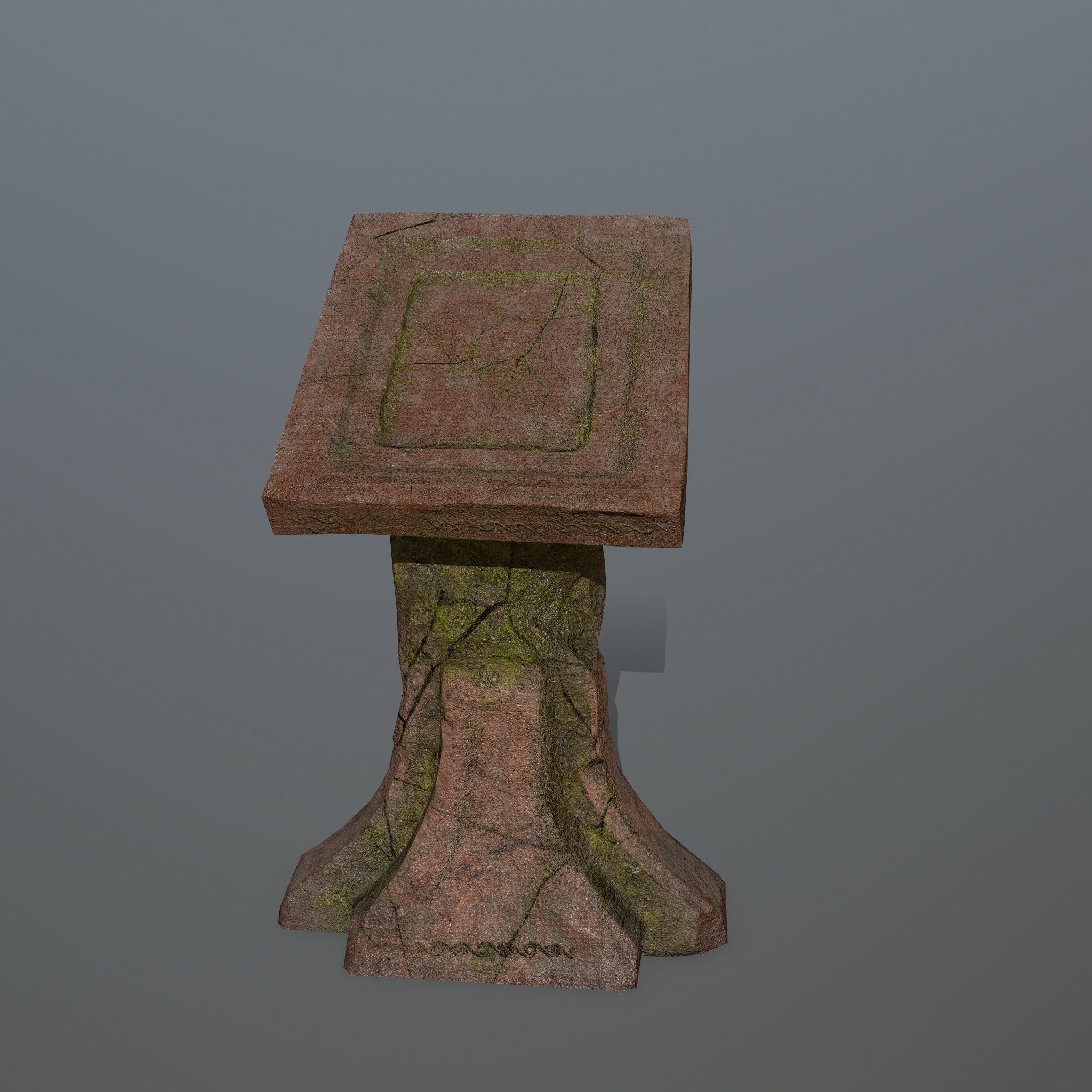 lectern wooden bench Low-poly 3D model_8