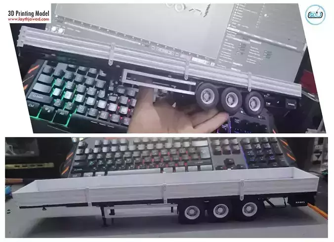 Heavy Lorry Trailer 3D print model