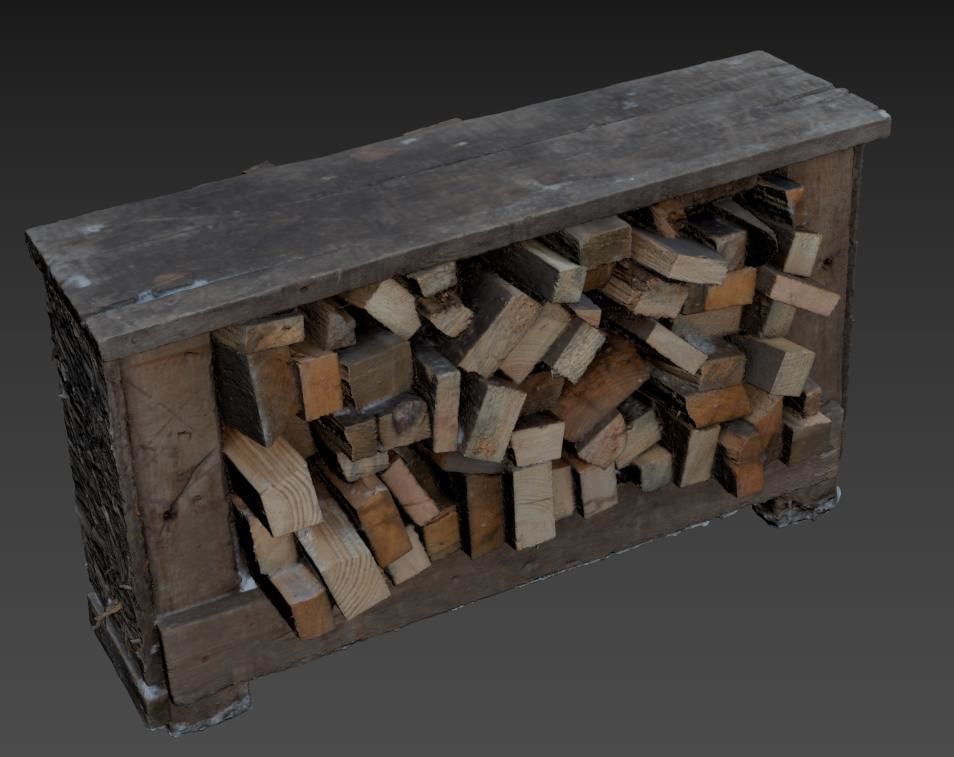 Firewood crate at bedroom furniture sets home 3D model_8