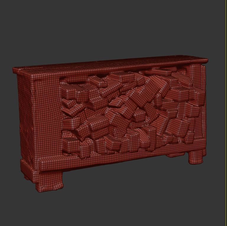 Firewood crate at bedroom furniture sets home 3D model_6