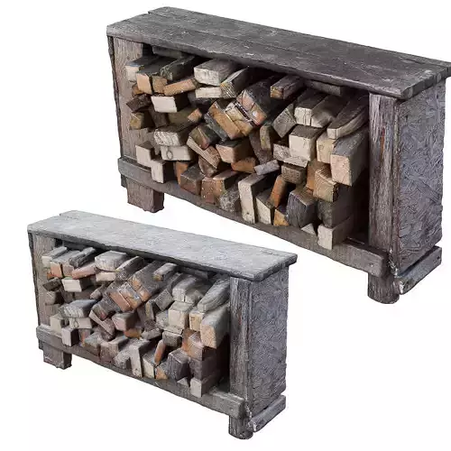 Firewood crate at bedroom furniture sets home 3D model