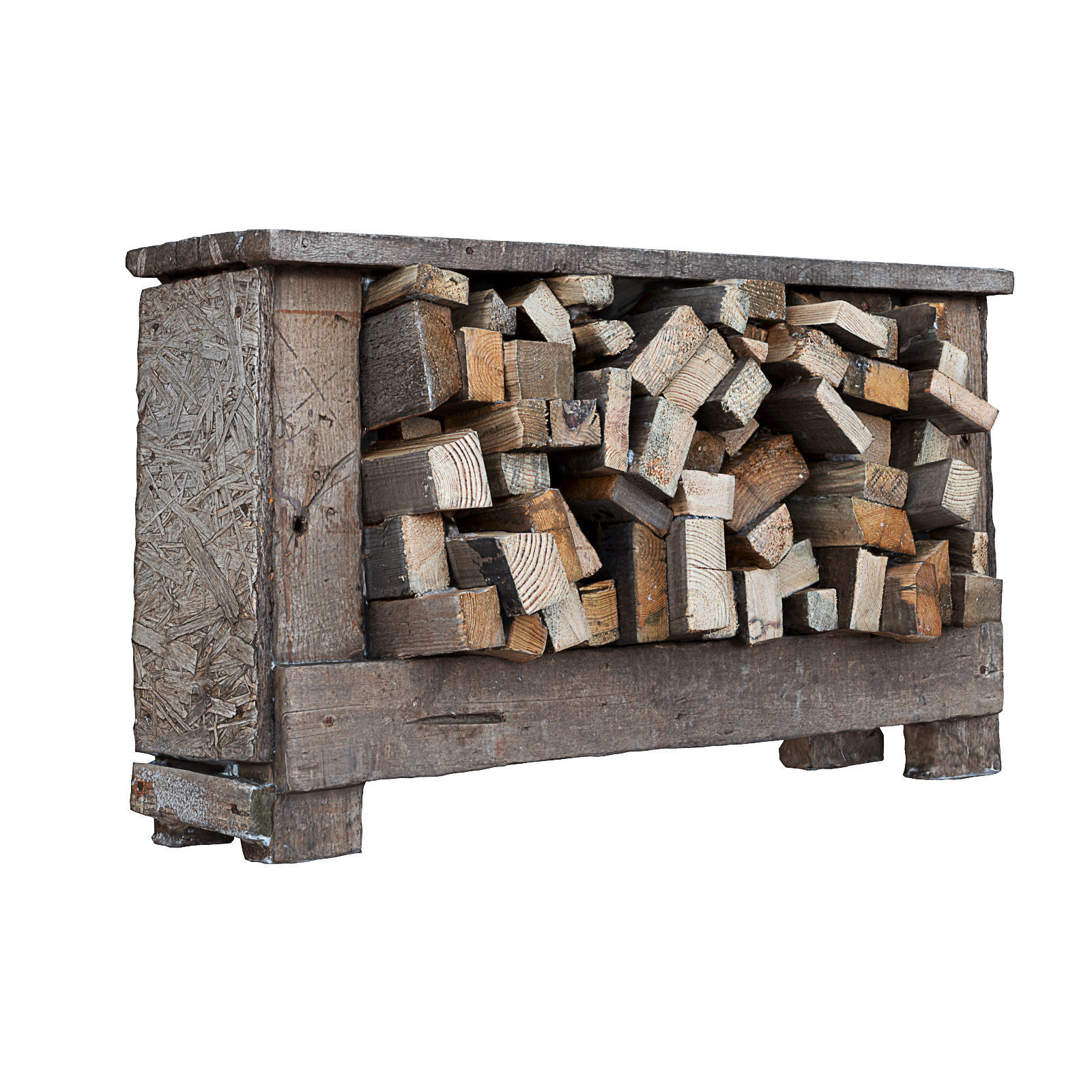 Firewood crate at bedroom furniture sets home 3D model_2