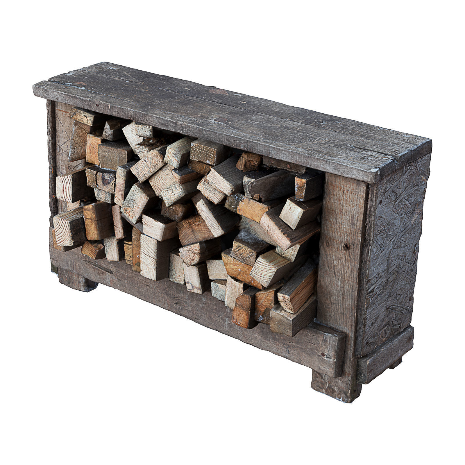 Firewood crate at bedroom furniture sets home 3D model_1