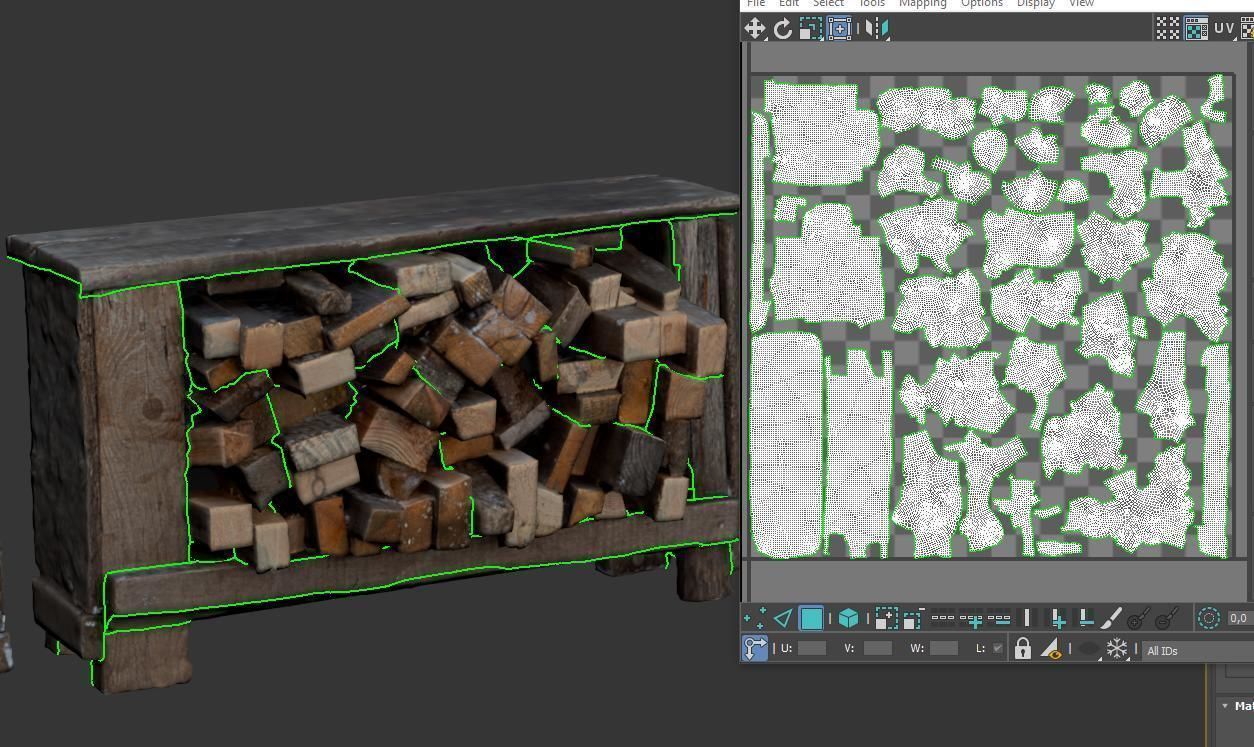 Firewood crate at bedroom furniture sets home 3D model_10