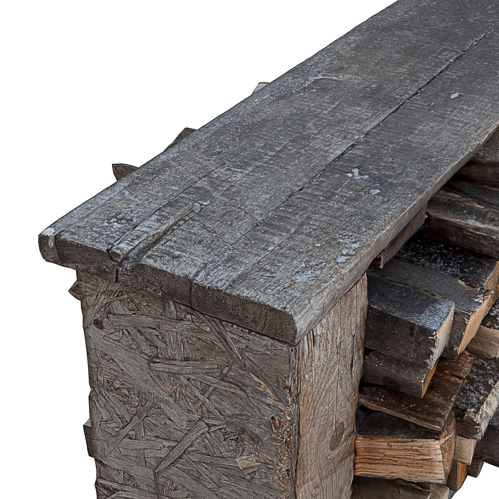 Firewood crate at bedroom furniture sets home 3D model_3