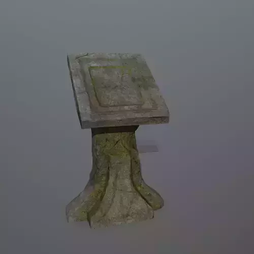 lectern stone bench Low-poly 3D model