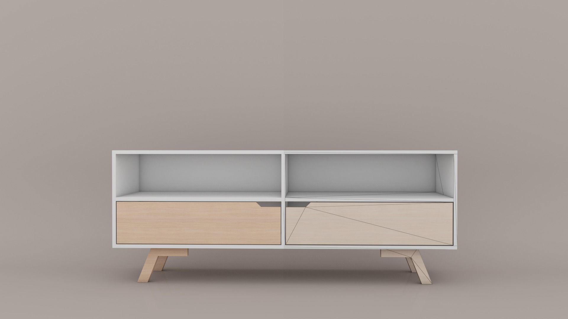 TV shelf Low-poly 3D model_3