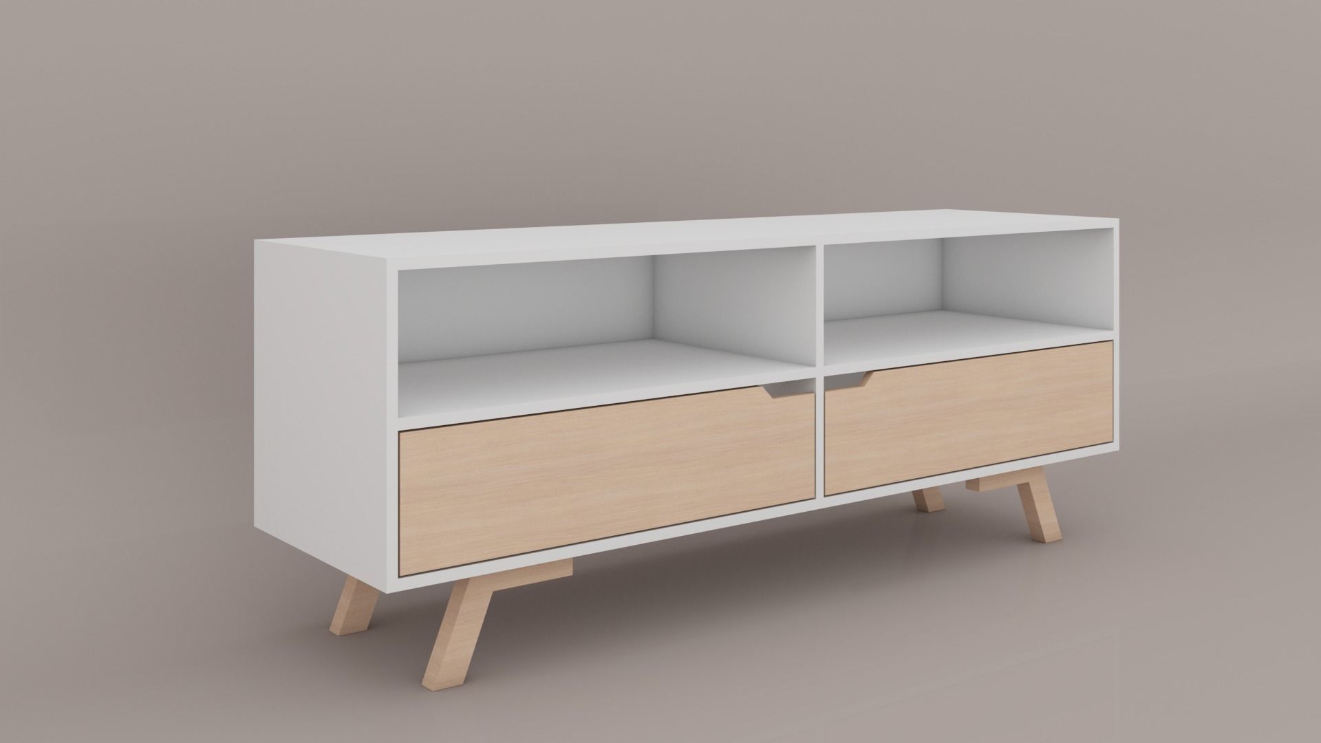 TV shelf Low-poly 3D model_5