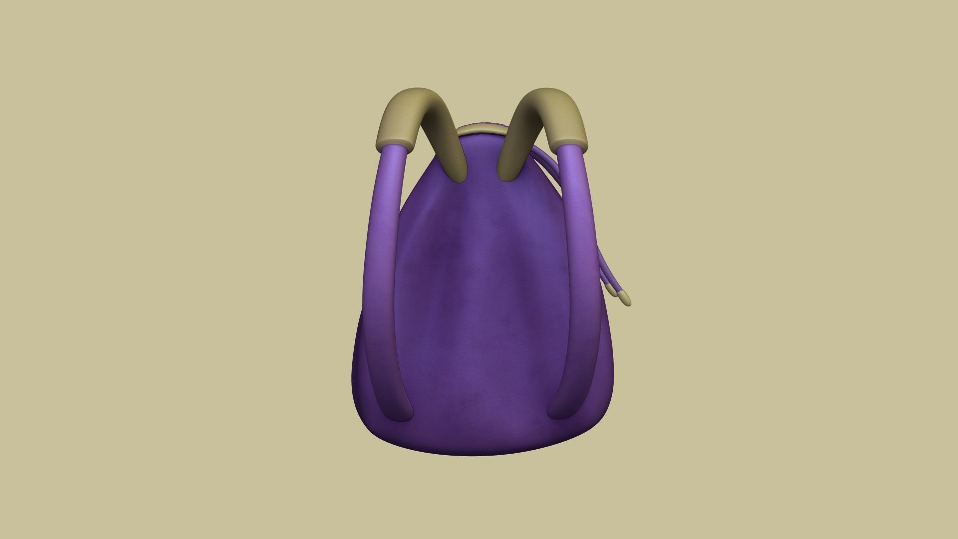 Purple Girl Backpack - Character Costume Low-poly 3D model_2