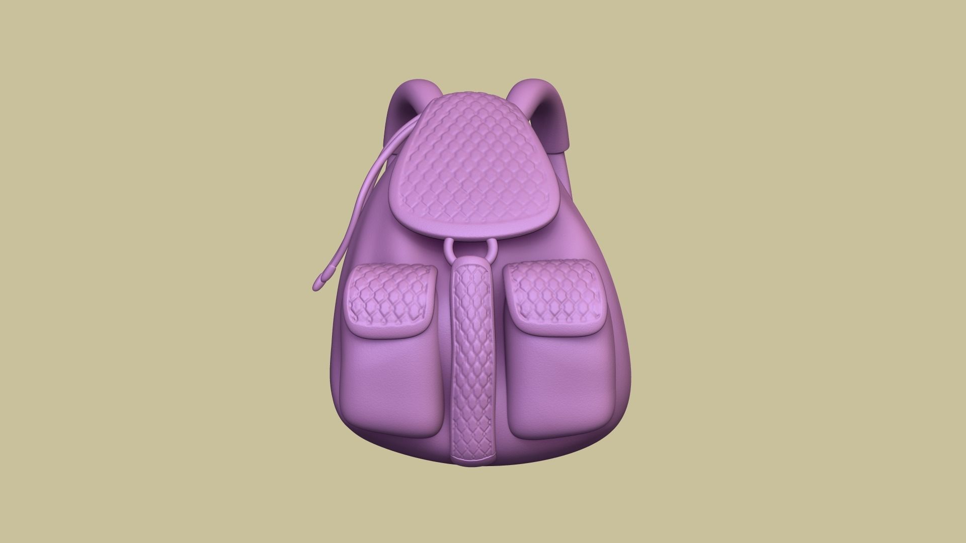Purple Girl Backpack - Character Costume Low-poly 3D model_7