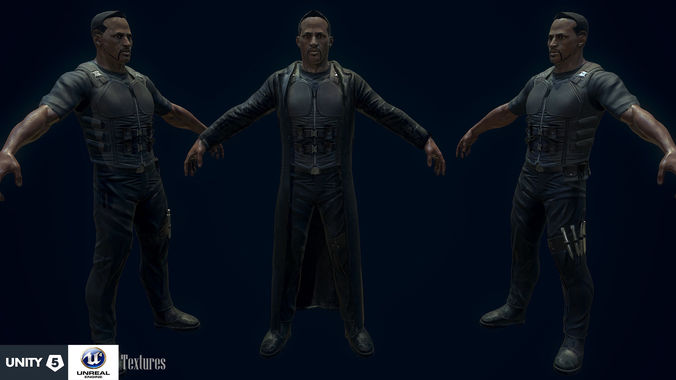 Vampire Hunter Low-poly 3D model