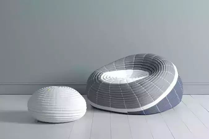 Ndebele Chair and Ottoman