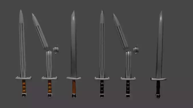 Low Poly Swords group of