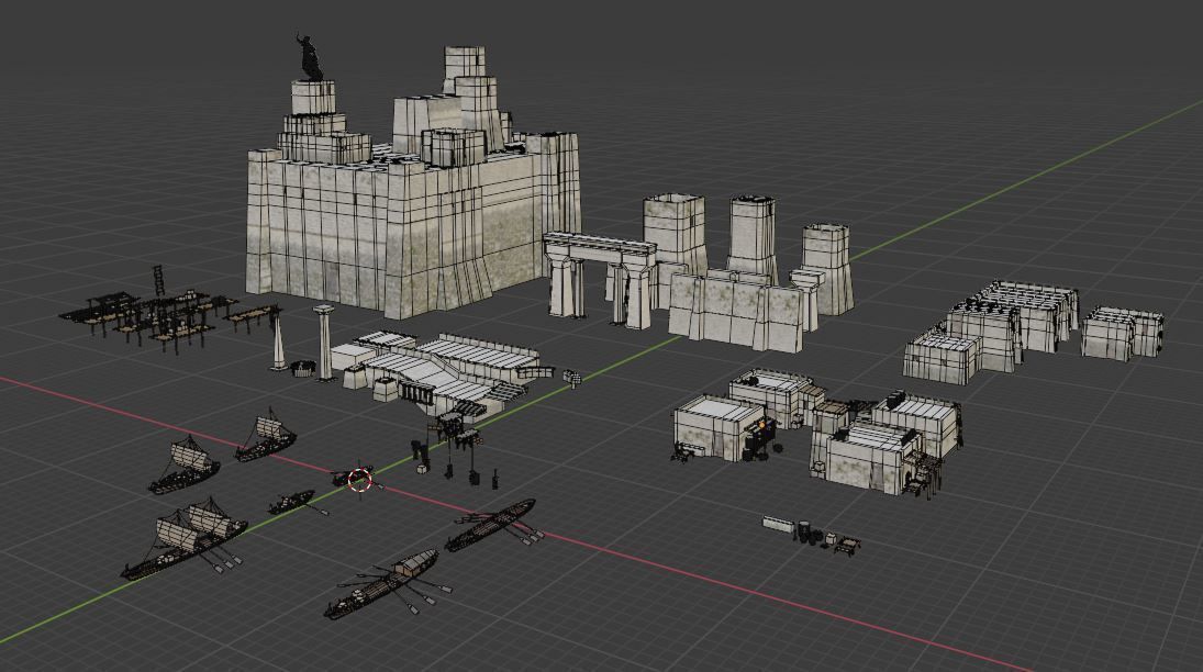 Castle Kitbash Low-poly 3D model_7