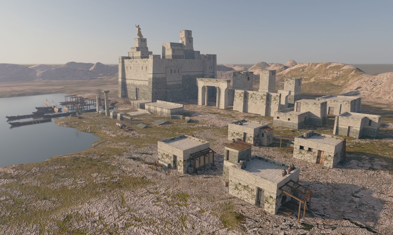 Castle Kitbash Low-poly 3D model_1