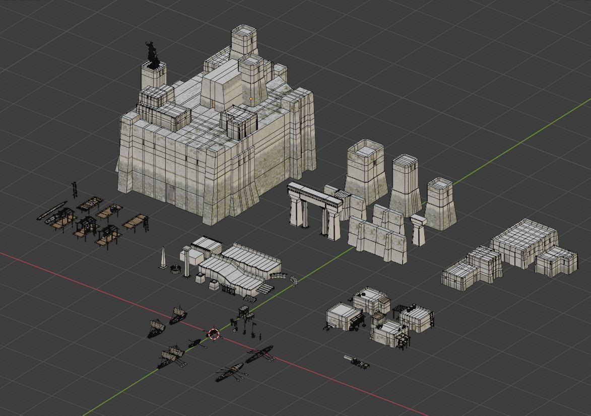 Castle Kitbash Low-poly 3D model_6