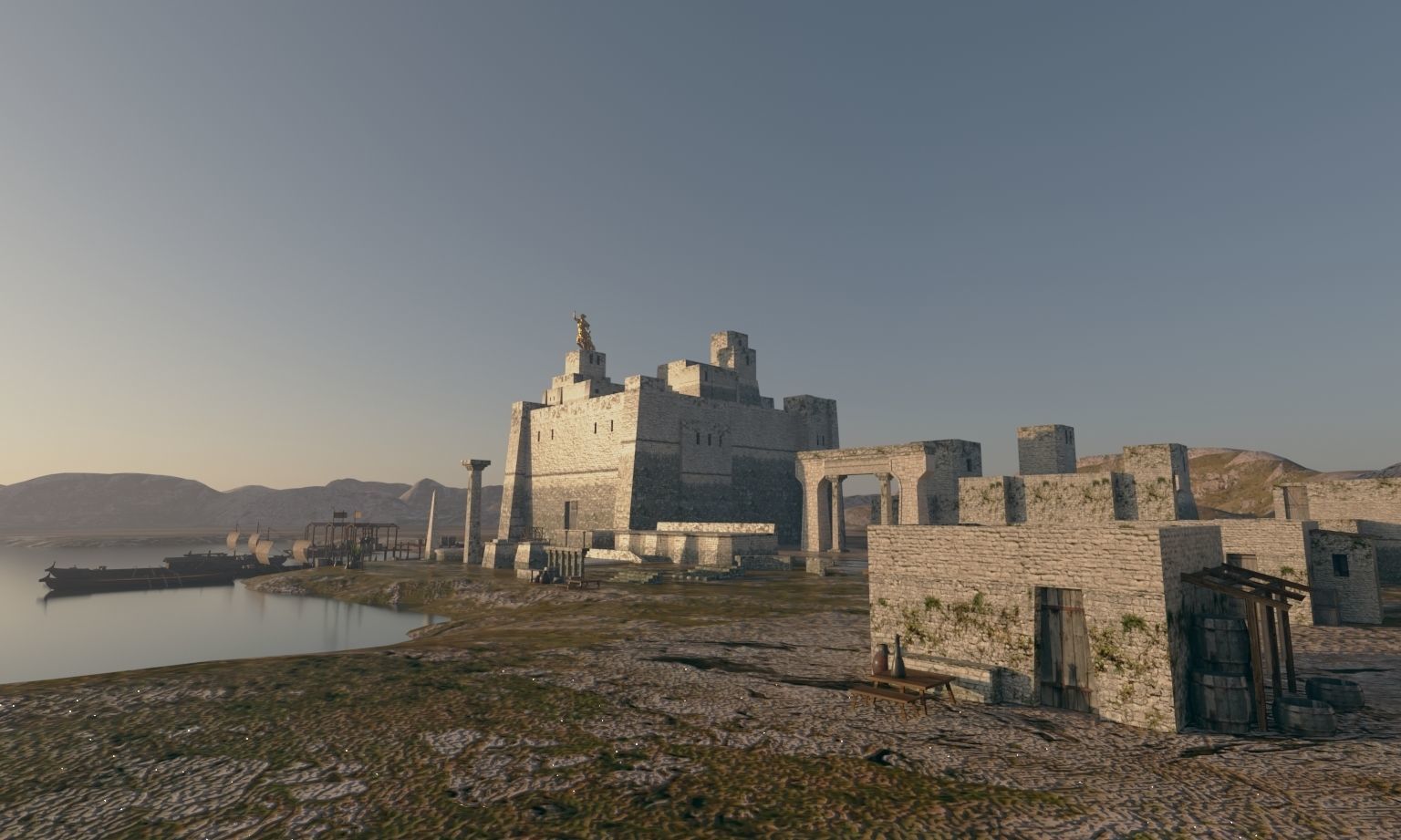Castle Kitbash Low-poly 3D model_3