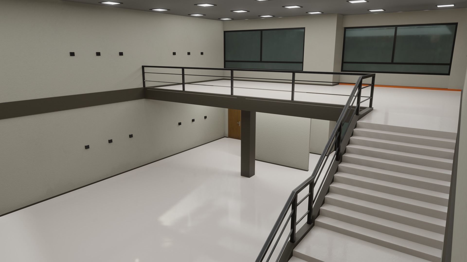 Store with orange sign Low-poly 3D model_6