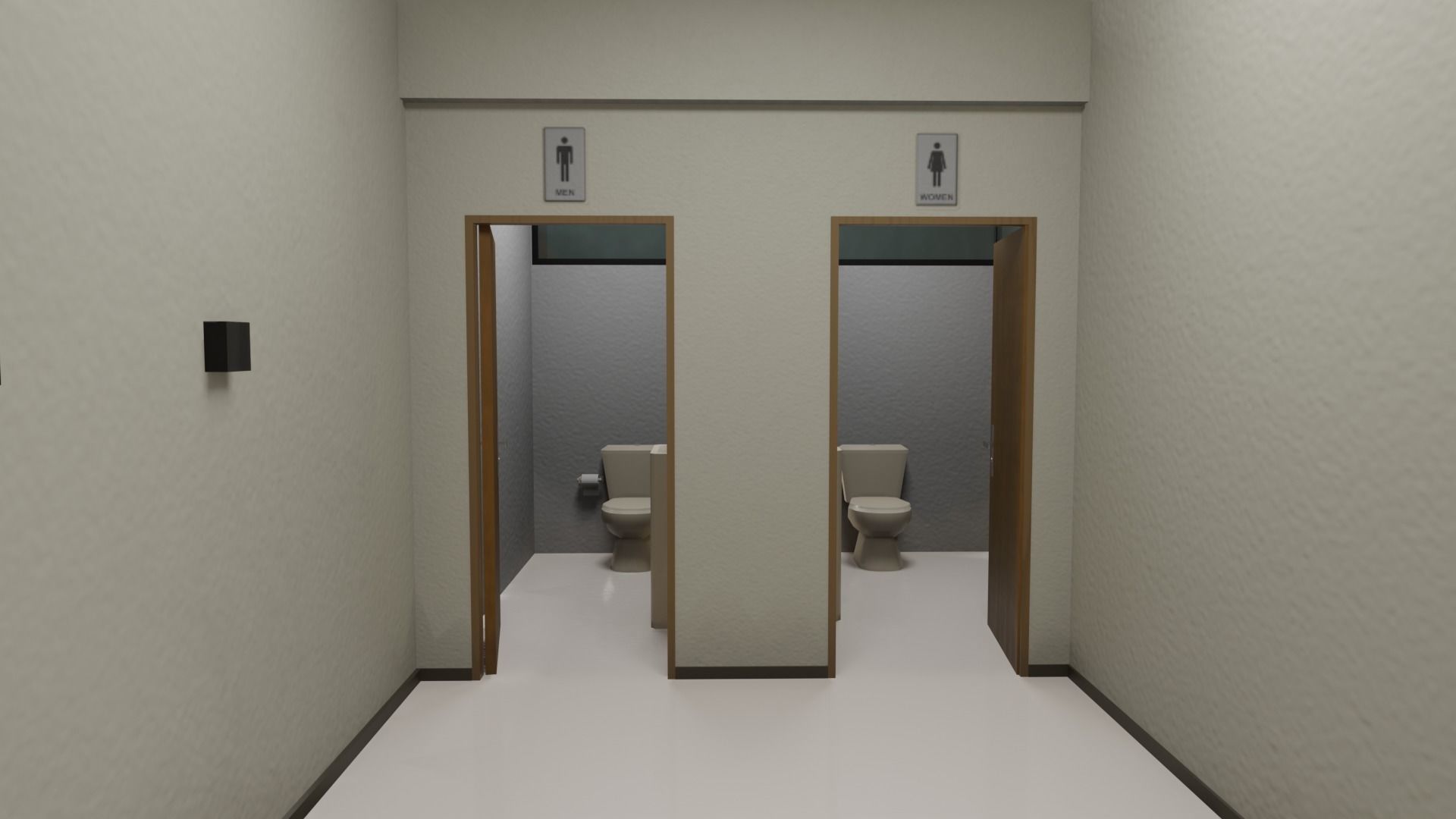 Store with orange sign Low-poly 3D model_7