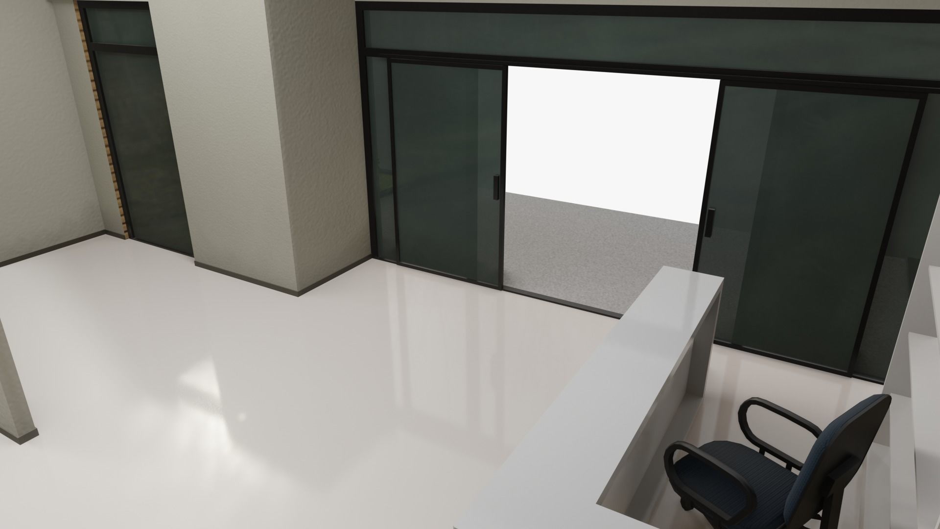 Store with orange sign Low-poly 3D model_9