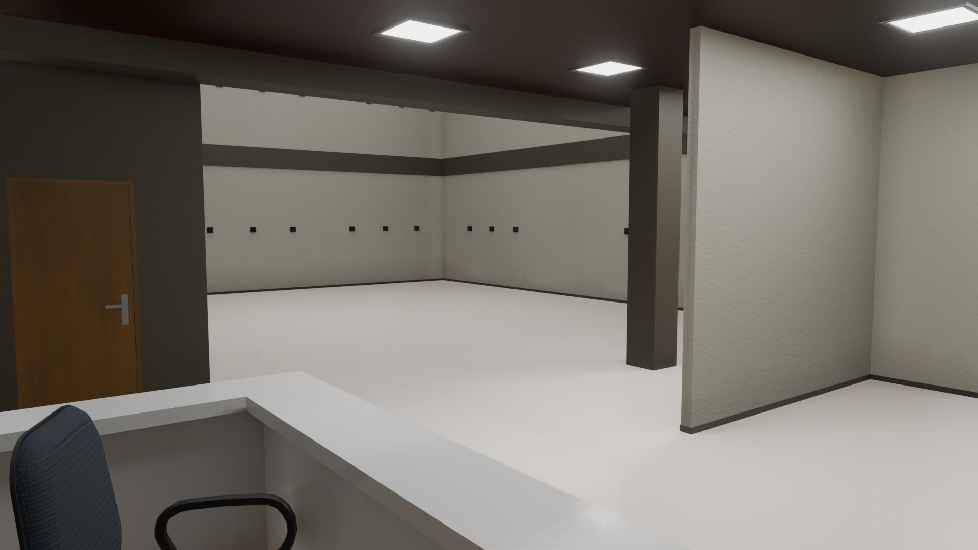 Store with orange sign Low-poly 3D model_4