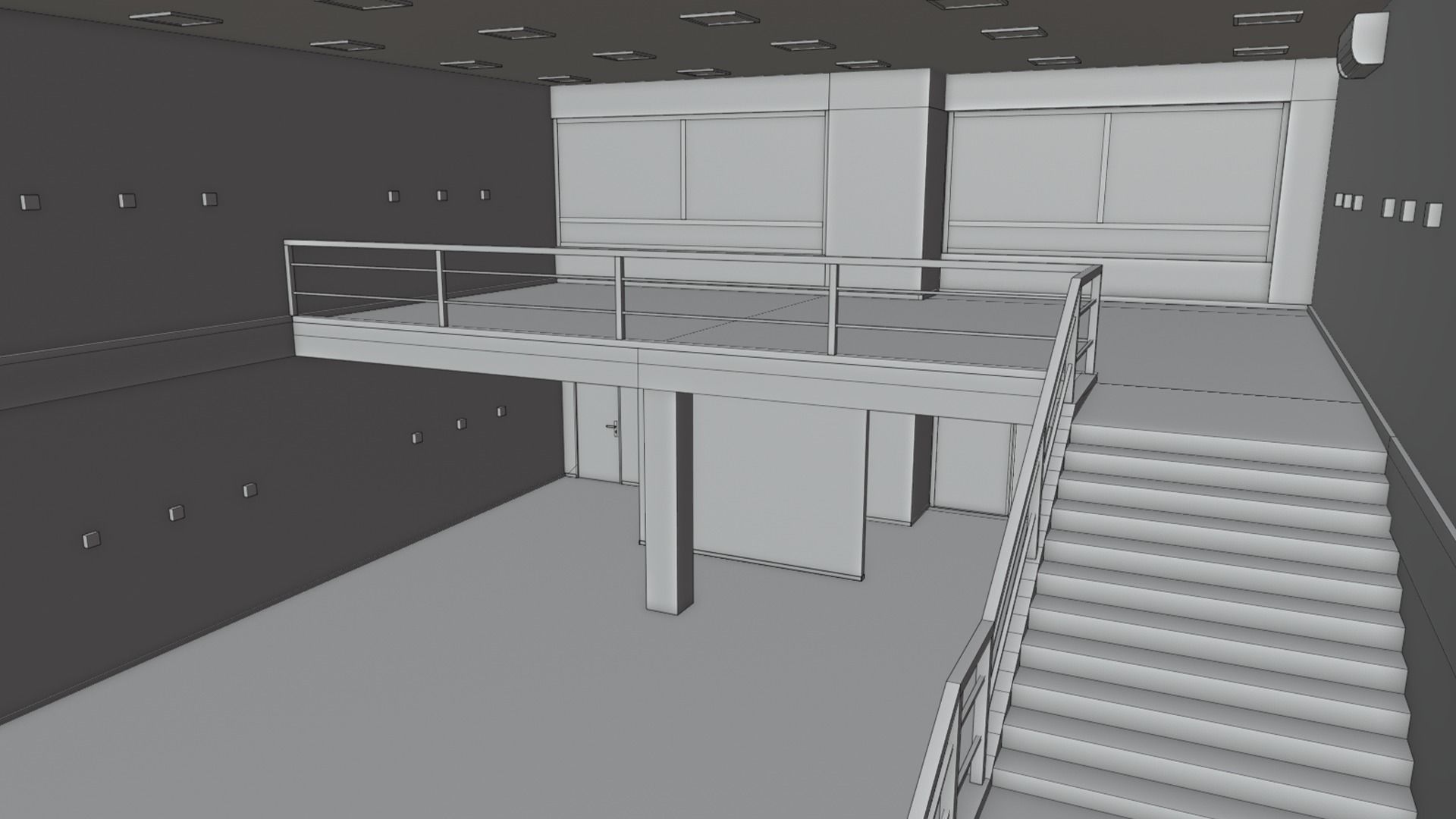 Store with orange sign Low-poly 3D model_12