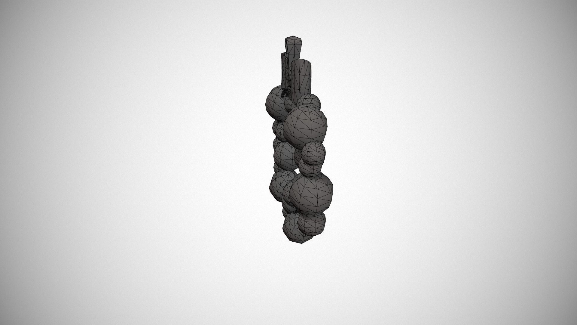 Bronze and Gold Christmas Bauble Wreath Low-poly 3D model_16