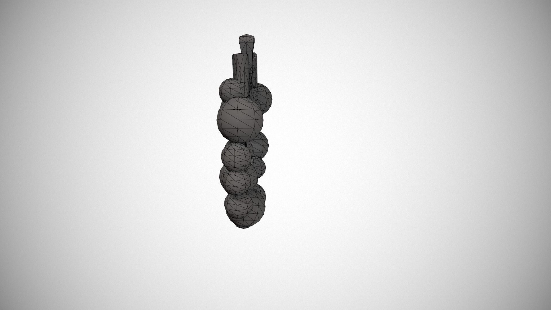 Purple and Gold Christmas Bauble Wreath Low-poly 3D model_20