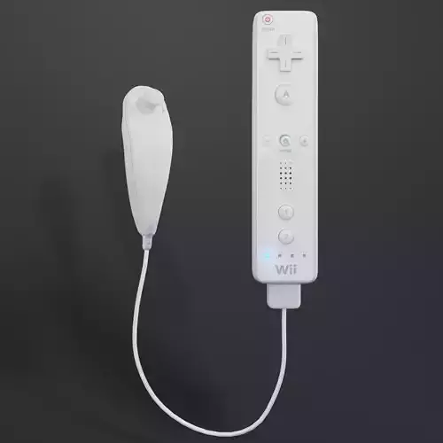 Nintendo Wii Controller Low-poly 3D model