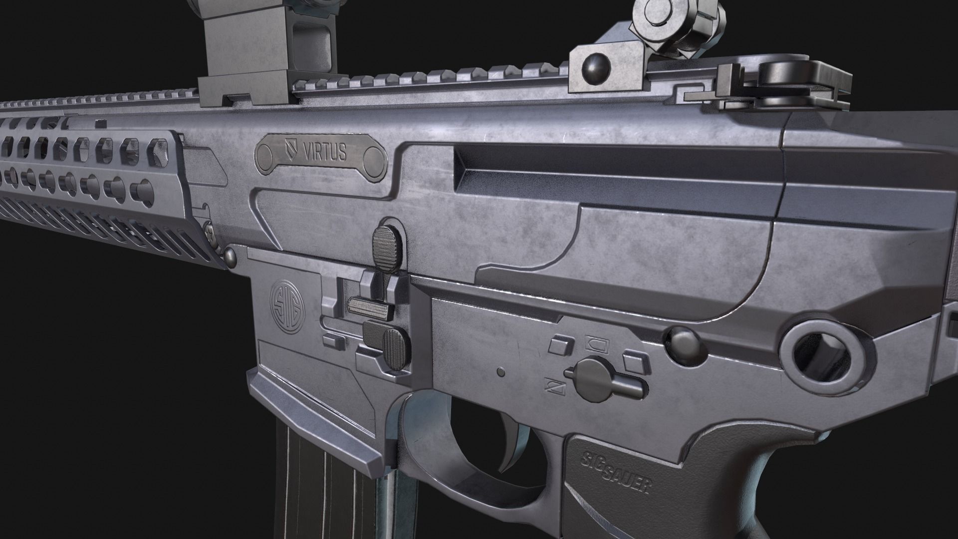 Sig Sauer MCX Virtus Low-poly 3D model_12
