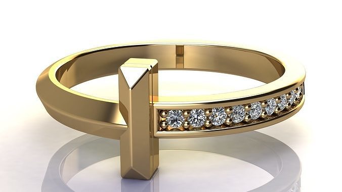 T1 Narrow Diamond Ring size EU 54 3D print model